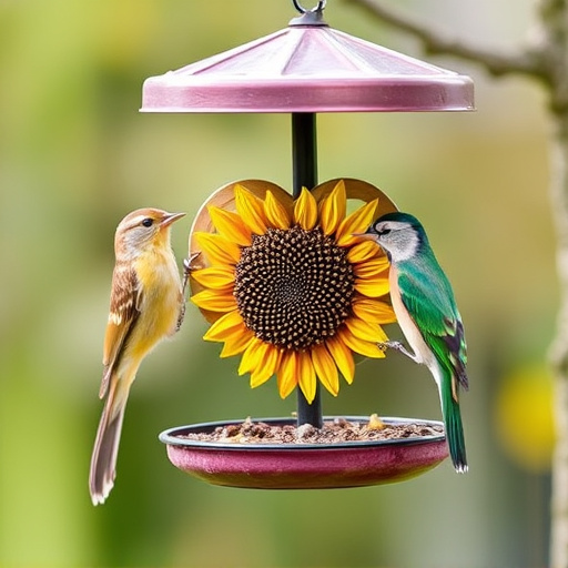Squirrel-proof  feeder with sunflower heart