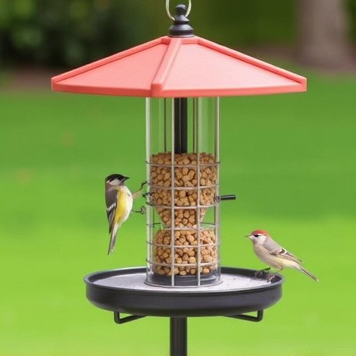Squirrel-proof platform feeder with roof cover