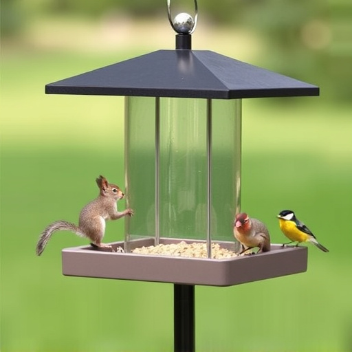 Squirrel-proof platform feeder with roof cover