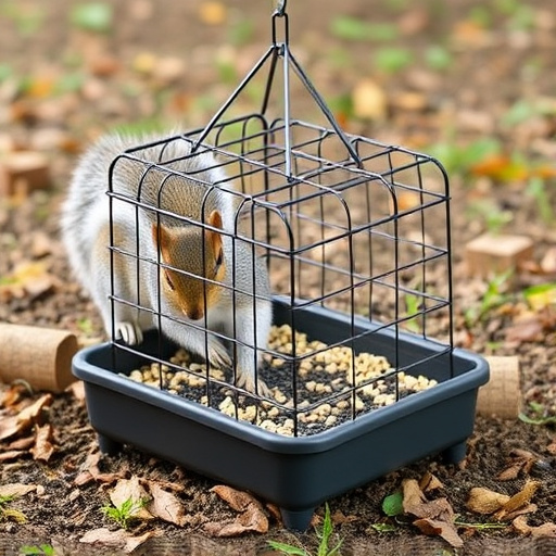 Squirrel-resistant cage over ground seed tray