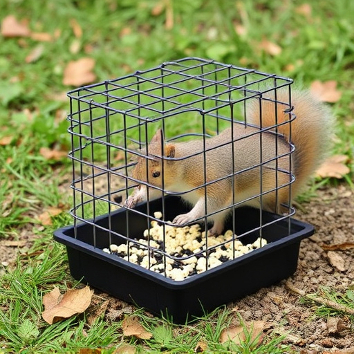 Squirrel-resistant cage over ground seed tray