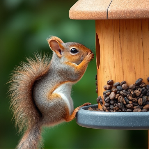 Squirrel trying to access secured feeder