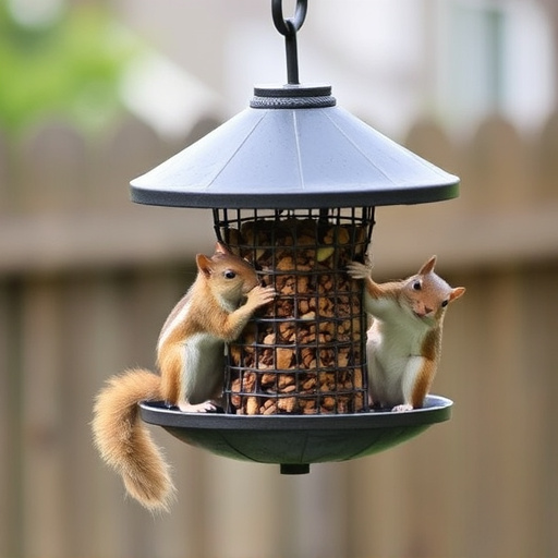 Squirrels kept away by feeder baffle