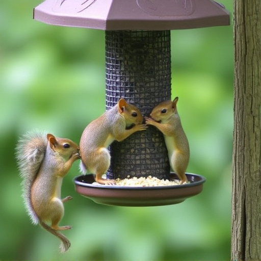 Squirrels kept away by feeder baffle