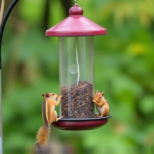 Squirrels kept away by feeder baffle