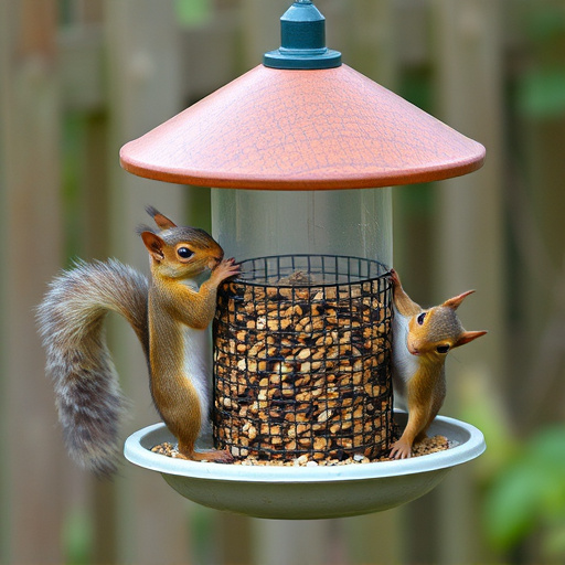 Squirrels kept away by feeder baffle