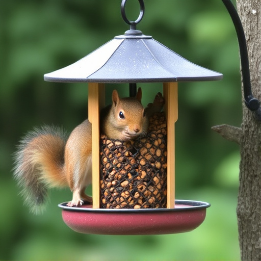 Squirrels kept away by feeder baffle