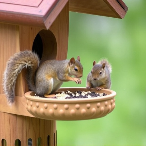Squirrels kept away by feeder baffle