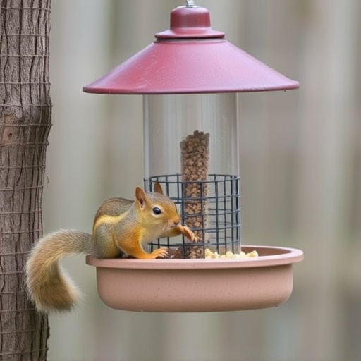 Squirrels kept away by feeder baffle