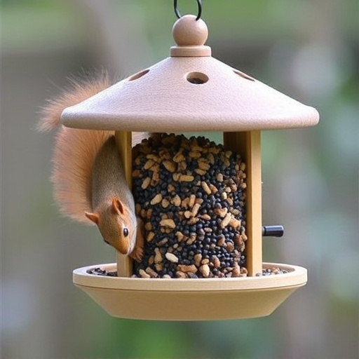 Squirrels kept away by feeder baffle