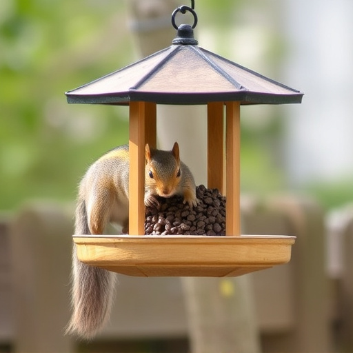 Squirrels kept away by feeder baffle