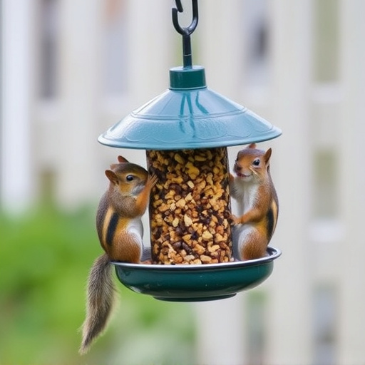 Squirrels kept away by feeder baffle