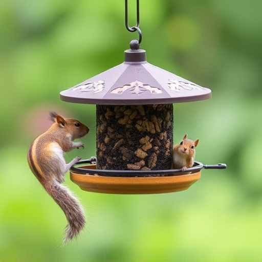 Squirrels kept away by feeder baffle
