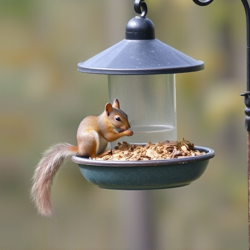 Squirrels kept away by feeder baffle