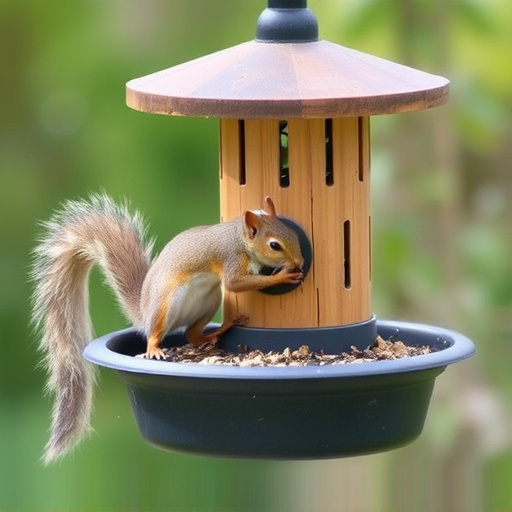 Squirrels kept away by feeder baffle