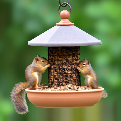 Squirrels kept away by feeder baffle