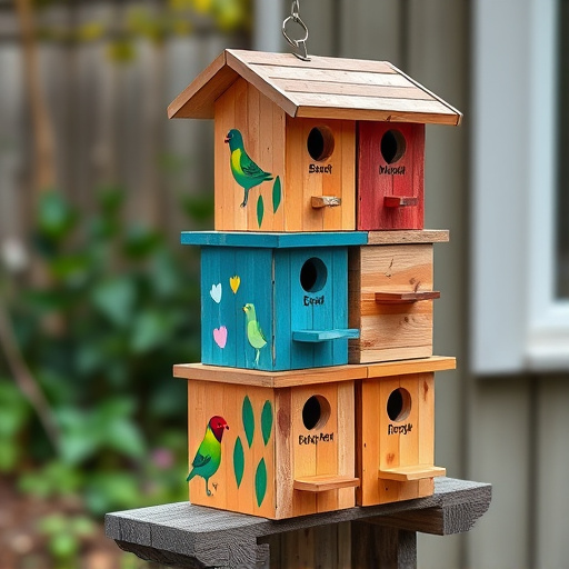 Stacked bird food boxes for delivery