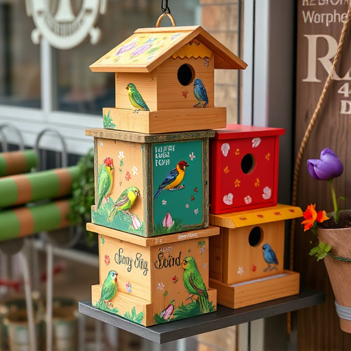 Stacked bird food boxes for delivery