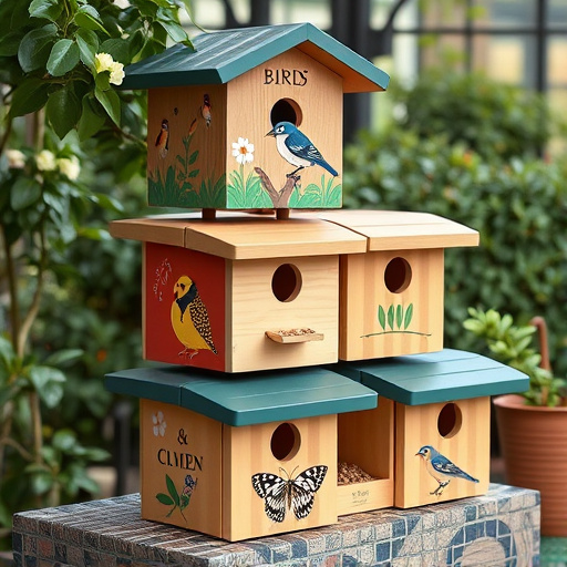 Stacked bird food boxes for delivery