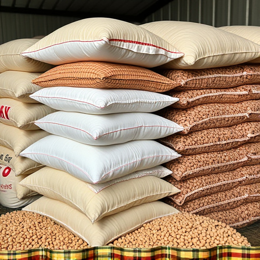 Stacks of suet pellets bags UK