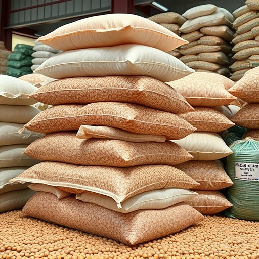 Stacks of suet pellets bags UK
