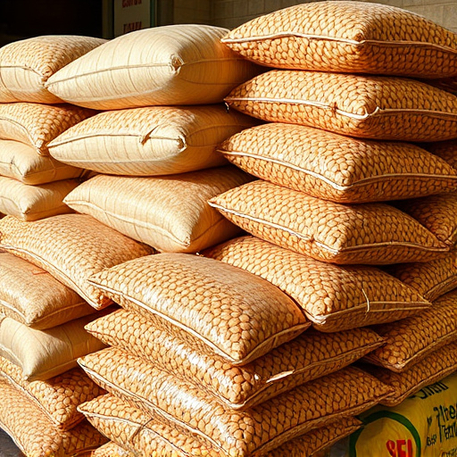 Stacks of suet pellets bags UK