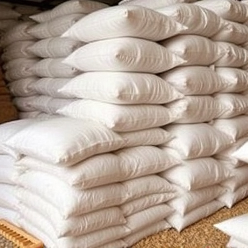 Stacks of suet pellets bags UK