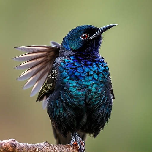 Starling displaying iridescent feathers