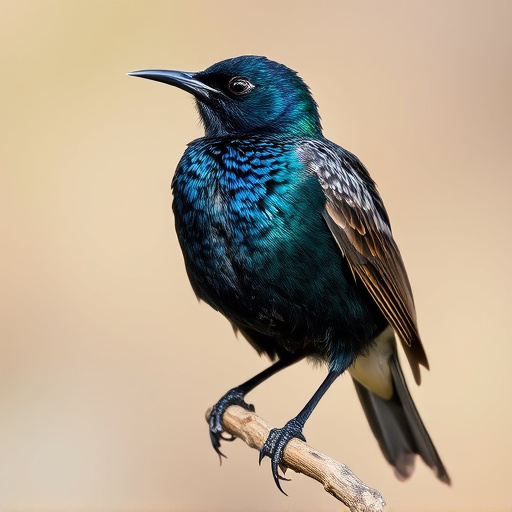 Starling displaying iridescent feathers