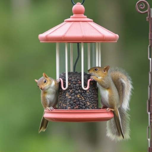 Sturdy bird feeder blocking squirrels