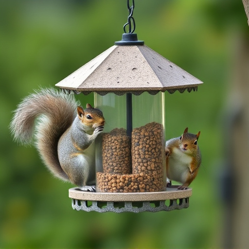 Sturdy bird feeder blocking squirrels