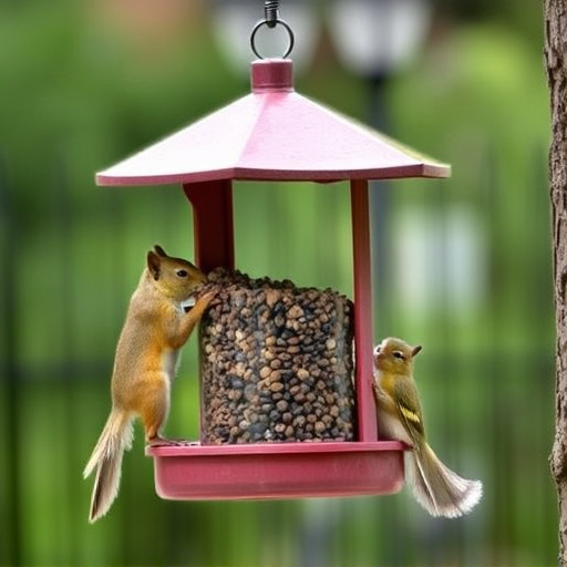 Sturdy bird feeder blocking squirrels