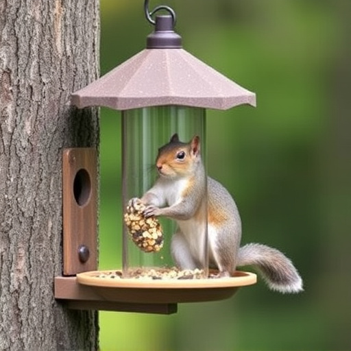 Sturdy bird feeder blocking squirrels