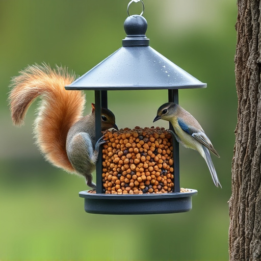 Sturdy bird feeder blocking squirrels