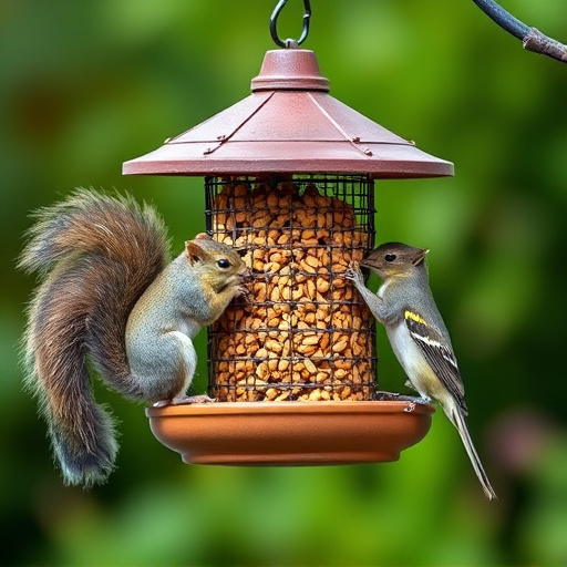 Sturdy bird feeder blocking squirrels