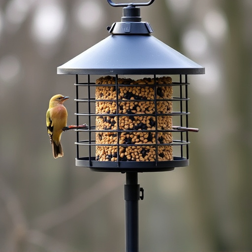 Sturdy feeder mounted on pole guard