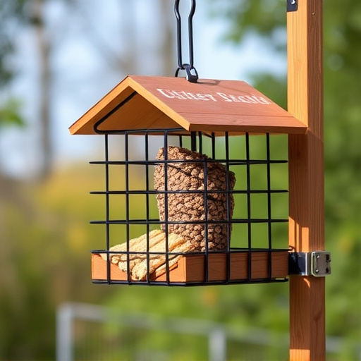 Sturdy feeder mounted on pole guard