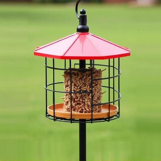 Sturdy feeder mounted on pole guard