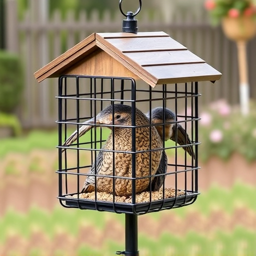 Sturdy feeder mounted on pole guard