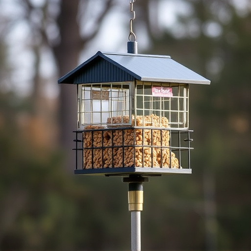 Sturdy feeder mounted on pole guard