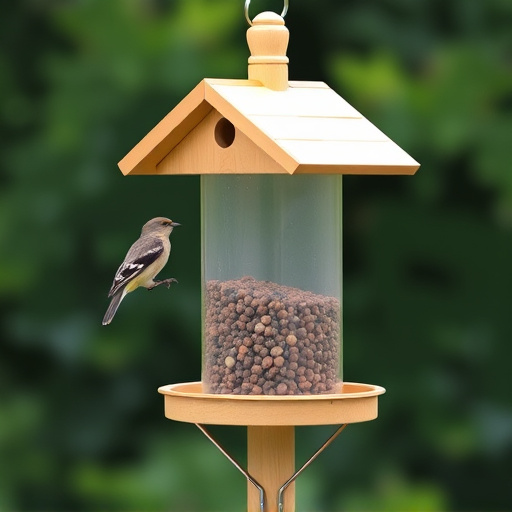 Sturdy UK-designed feeder on wooden pole