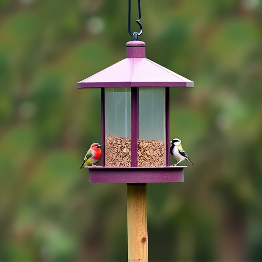 Sturdy UK-designed feeder on wooden pole
