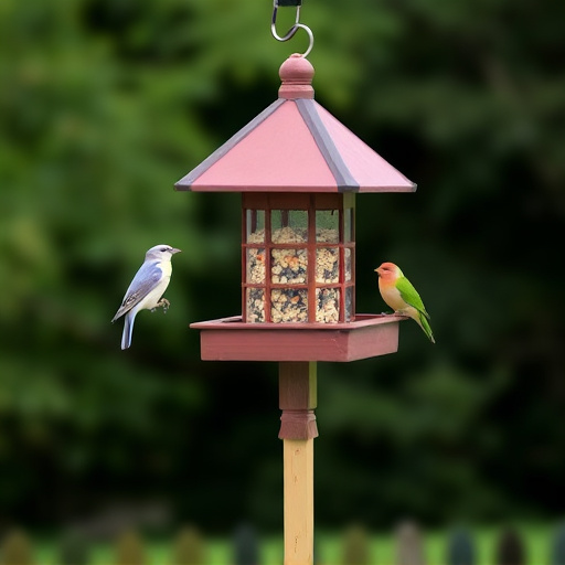 Sturdy UK-designed feeder on wooden pole
