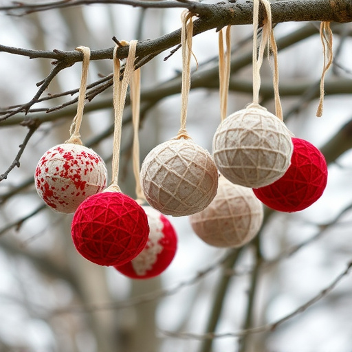 Suet balls hanging from tree branches