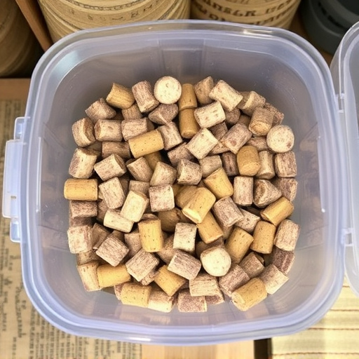 Suet pellets in clear storage container