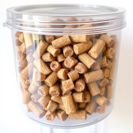 Suet pellets in clear storage container