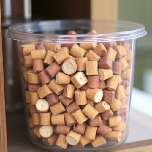 Suet pellets in clear storage container