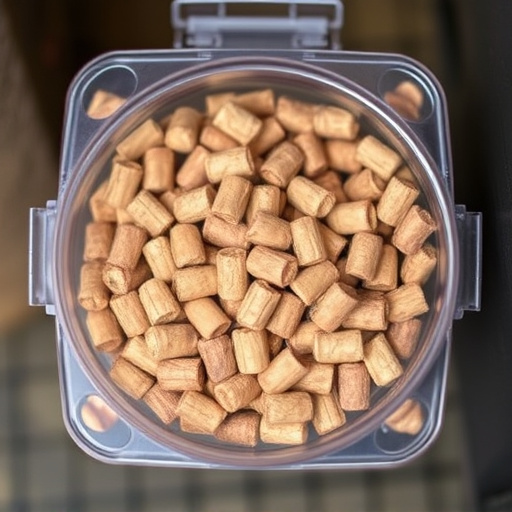Suet pellets in clear storage container