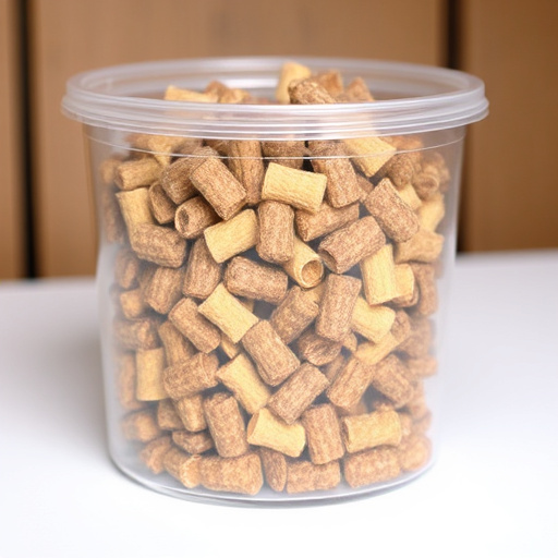 Suet pellets in clear storage container