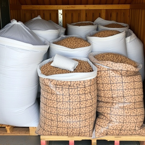 Suet pellets in large storage bags